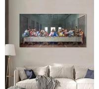 IHHGNB Famous The Last Supper Poster Leonardo Da Vinci's Classic Wall Art Canvas Painting Prints Picture Living Room Home Decor 40x80cm(16x31in Frameless