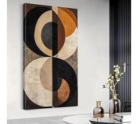 IHHGNB Frameless Minimalist Beige Large Wall Art Black Art Brown Canvas Prints Abstract Painting Pictures Artwork Poster(70x140cm(28x55in)/No frame)