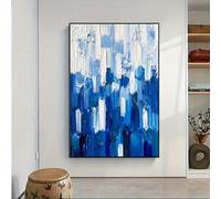 IHHGNB Large Abstract Blue and White Painting on Canvas Modern Wall Art Picture Canvas Prints Texture Artwork for Living Room(60x80cm(24x31in)/No frame)