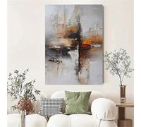 IHHGNB Large Abstract Oil Painting Prints Poster Black Orange Gray White Texture Canvas Wall Art for Home Office Decor Artwork 80x120cm(31x47in) Frameless