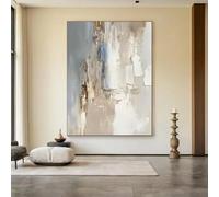 IHHGNB Large Abstract Painting on Canvas Prints Poster Beige Blue Gray Minimalist Art Textured Wall Art for Home Decor Artwork(70x90cm(26x35in)/No frame)