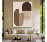 IHHGNB Modern Geometric Painting Canvas Print Earthy Tones Minimalist Textured Wall Art Posters for Living Room Bedroom Decor 40x60cm(16x24in) Frameless