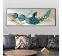 IHHGNB Modern Luxury Golden Feathers Butterfly Canvas Art Prints Large Frameless Wall Paintings Decor for Living Room Bedroom(60x180cm(24x71in)/No frame)