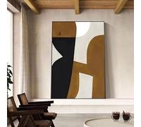 IHHGNB Soft-Tone Geometric Abstract Canvas Art Print, Modern Textured Wall Decor for Living Room Hallway Printed Poster(60x80cm(24x31in)/No frame)