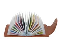 IHIGOGOFA Credit Card Holders Soft Genuine Leather Compact Wallet ID Bank Card Case Purse 40 Thickening Durable Plastic Insert Sleeves and 2 ID Card Slots