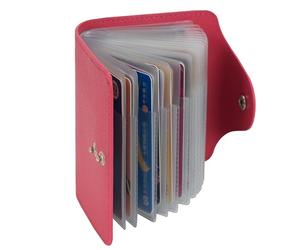 IHIGOGOFA Credit Card Holders Soft Genuine Leather Compact Wallet ID Bank Card Case Purse 40 Thickening Durable Plastic Insert Sleeves