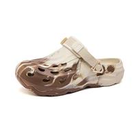 ihinzry Garden Clogs for Unisex Comfortable Slip on Mules Outdoor Non Slip Sandals Waterproof Lightweight Summer Slippers Water Shower Shoes with Adjustable Back Strap for Work Nursing Khaki-38-39