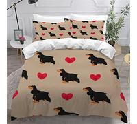 IHIPPO Kids Single Duvet Cover Set Girls Boys Bedding Cocker Spaniel Duvet Cover Set Microfiber 3D Printed Cartoon Animals Bedding Single Bed Breathable Teenage Teens Bedding Fluffy