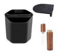 IHKFILAN Coffee Knock Box, ABS Coffee Grind Knock Box for Barista with Coffee Cushion and Coffee Stirring Needle with Removable Knock Bar and Anti-Slip Base, Coffee Machine Accessories (Small-Polygon)