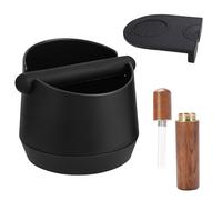 IHKFILAN Coffee Knock Box, Coffee Machine Accessories ABS Coffee Grind Knock Box for Barista, with Coffee Cushion and Coffee Stirring Needle, with Removable Knock Bar and Anti-Slip Base