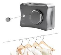 IHKFILAN Retractable Clothesline Indoor, Stainless Steel Retracting Washing Line, Non-Sagging Outdoor Clothes Line 210 Inch, Grey Wall Mounted Clothesline