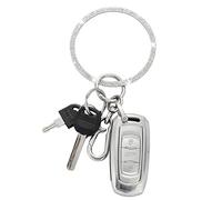 iHMeiju Bling Bangle Key Ring Bracelet for Women, Wristlet Keychain Bracelets with Crystal Diamonds, Bling Rhinestones Keyring for Wrist, Gift for Women Girls. (Silver)
