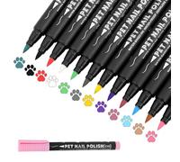 iHMeiju Dog Nail Polish Pen, 12 Colors Pet Nail Polish Set to DIY Beautiful Dog Nails Ideas Dog Nail Polish Pens Quick Dry Creative Dog Accessories Nail Polish Pens.
