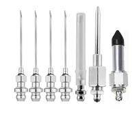 iHMeiju Grease Gun Accessory Set, 5pcs Grease Needle Nozzles 1 Grease Needle Dispenser with 1 Rubber Nipple Adapter Grease injector Needle Dispensing Tip Fitting Tool Coupler for Injecting.