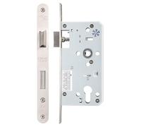 IHO Din Euro Sashlock - 72mm c/c Backset 55mm Radius Satin Stainless from Ironmongery Hardware Online