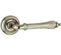 IHO Giselle Door Handle on Rose Polished Nickel 53mm from Ironmongery Hardware Online (Polished Nickel)