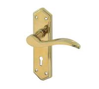 IHO JedoParis Suite Door Handles on Backplate Polished Brass (PVD) (Lever Lock Set)