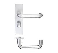 IHO Return to Door Lever on Bathroom Backplate Door Handle Solid Metal Construction Internal Privacy Furniture Fixings Included from Ironmongery Hardware Online