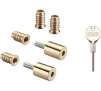 IHO Sash Window Stop Restrictor for Security/Ventilation - Polished Brass + Key