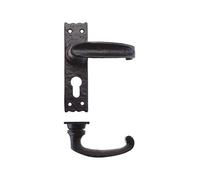 IHO Traditional Lever on Euro Backplate 6 Inch Internal Door Handle Secure Euro Lock Use Classic Design Fixing Included.