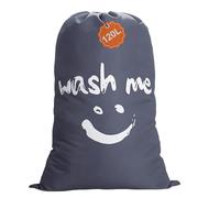 IHOMAGIC 120L Travel Laundry Bag, Drawstring Dirty Clothes Basket for Travelling, Collapsible Laundry Sack, Large Drawstring Bag for Family, Apartment, Dormitory, Hotel, Dark Grey