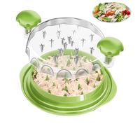 iHomara Chicken Shredder, 9.6 in Meat Shredder Tool Twister with Ergonomic Handle, Non-Slip, Effort Saving, with Transparent Lid Food Shredder, BPA Free, Dishwasher Safe, Green