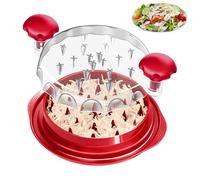 iHomara Chicken Shredder, 9.6 in Meat Shredder Tool Twister with Ergonomic Handle, Non-Slip, Effort Saving, with Transparent Lid Food Shredder, BPA Free, Dishwasher Safe, Red