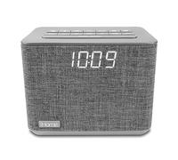 iHome Bluetooth Dual Alarm FM Radio Clock with Speakerphone and USB Charging, - Grey