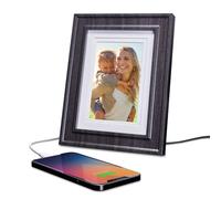 iHome Picture Frame with 3 USB Chargers, Photo Frame Accommodates 5x7 or 4x6 Photos (iPF30)