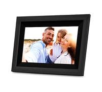 iHome WiFi Digital Picture Frame Compatible with Frameo App, 32G Digital Photo Frame with Secure Image Sharing for Tabletop or Wall Mount - Black Wood (IPF1032BW)
