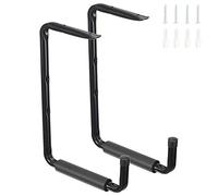 Ihomepark Wall Ceiling Mounted Garage Storage Hooks, 39 cm Heavy Duty Large Utility Hangers Overhead Organizer for Ladder,Tools, Garden Hose and Bicycle(2 Pack, Black)