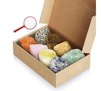 IHONYI 8 Chakra Crystals Set Healing Crystals Natural Rough Gemstones Bulk Crystals, Citrine Crystal and Lapis Lazuli Crystals Assorted Crystals for Beginners Reiki Tumbling Cabbing Fountain Rocks