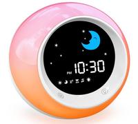 iHoo Kids Alarm Clock, Sleep Training Clock with Sun & Moon,Night Light and OK to Wake Alarm Clock for Toddlers