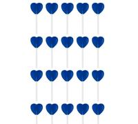 ihoot 20 Heart-Shaped Blue Raspberry Lollipops - Individually Wrapped Sweet Lollies | Bulk Party Bag Filler, Valentine’s Day, Weddings, Birthday Treats | Gluten-Free, Vegan & Vegetarian Snacks