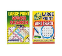 ihoot Pack of 2 Assorted A4 Large Print Word Search Books for Adults | Travel Games Puzzle Books for Adults | Word Games and Word Puzzles, Gifts for Partially Sighted People | Over 190 Puzzles