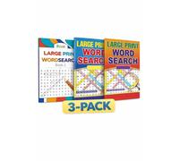 ihoot Pack of 3 Assorted A4 Large Print Word Search Books for Adults | Travel Games Puzzle Books for Adults | Word Games and Word Puzzles, Gifts for Partially Sighted People | Over 185 Puzzles