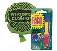 ihoot Self-Inflating Whoopee Cushion & Fart Whistle 2-in-1 Bundle | Party Bag Fillers for Kids, Stocking Fillers Kids Prank Kit Boys