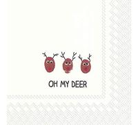 IHR 3-Ply Oh My Deer Cocktail Beverage Paper Napkins