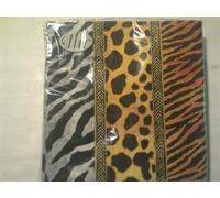IHR African Animal Leopard Zebra Giraffe Print Napkins 20 - Animal Print Gold