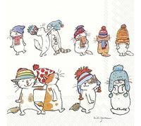 IHR CATS WITH HATS Christmas Luncheon Paper Table Napkins 20 in a pack 33cm square
