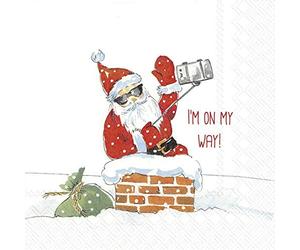 IHR Christmas Novelty Santa & Reindeer 3-Ply Luncheon Paper Napkins, Pack of 20 …