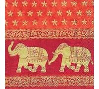 IHR Elephant napkins traditional luxury paper napkins 20 - marani elephant red gold