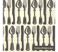 IHR Emma Bridgewater Cocktail or Tea Small Napkins Black Toast Table 25 cm Square