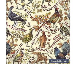 IHR Emma Bridgewater GAME BIRDS pheasant grouse Cocktail or Tea Napkins paper 25 cm square 20 in pack