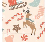 IHR Ideal Home Range Cocktail Napkins Disposable 3-Ply Paper Party Napkin Pack, 5" x 5", Dancing Deer Gingerbread, 20-Count