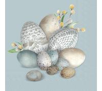 IHR Ideal Home Range Cocktail Napkins Disposable 3-Ply Paper Party Napkin Pack, 5" x 5", Eggs Turquoise, 20-Count