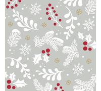 IHR Ideal Home Range Cocktail Napkins Disposable 3-Ply Paper Party Napkin Pack, 5" x 5", Grey Winter, 20-Count