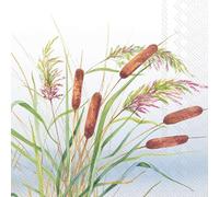 IHR Ideal Home Range Cocktail Napkins Disposable 3-Ply Paper Party Napkin Pack, 5" x 5", Reed, 20-Count