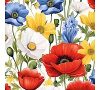 IHR Ideal Home Range Cocktail Napkins Disposable 3-Ply Paper Party Napkin Pack, 5" x 5", Summer Blossoms, 20-Count