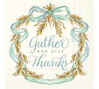 IHR Ideal Home Range Cocktail Napkins Disposable 3-Ply Paper Party Napkin Pack, 5" x 5", Whimsical Wheat, 20-Count